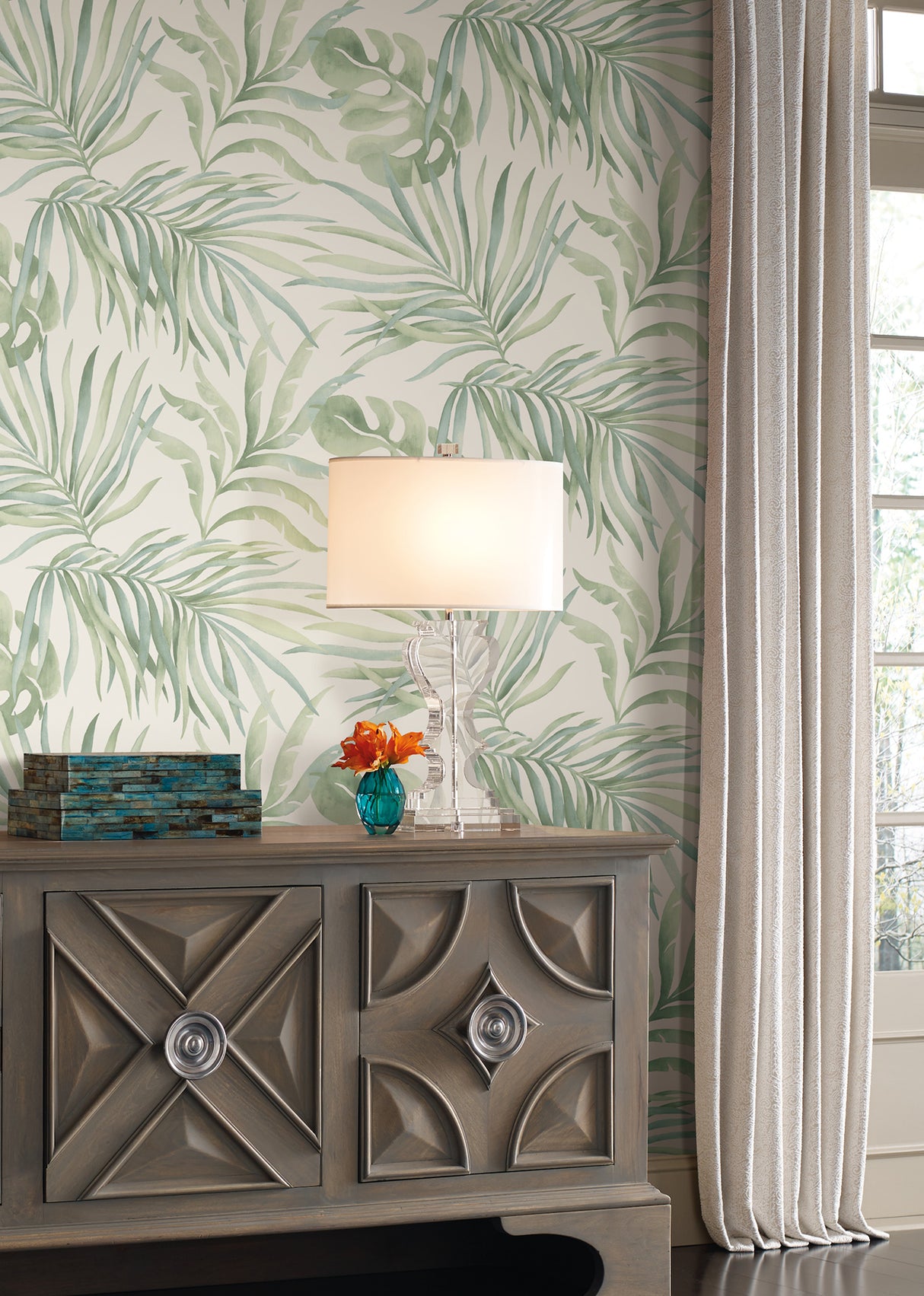 York PSW1413RL Paradise Palm Aloe Peel & Stick Wallpaper
