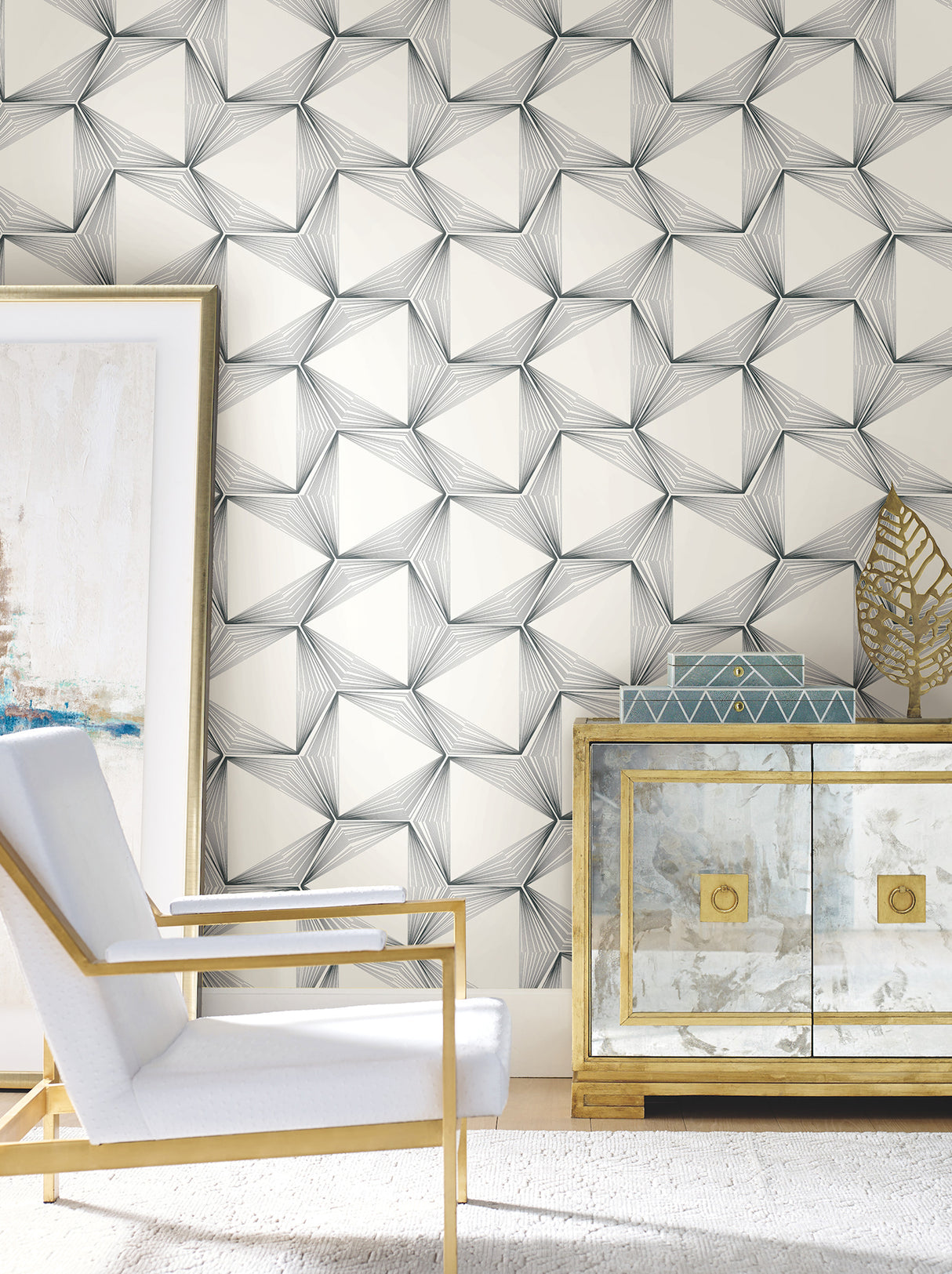 York PSW1417RL Honeycomb Charcoal Peel & Stick Wallpaper