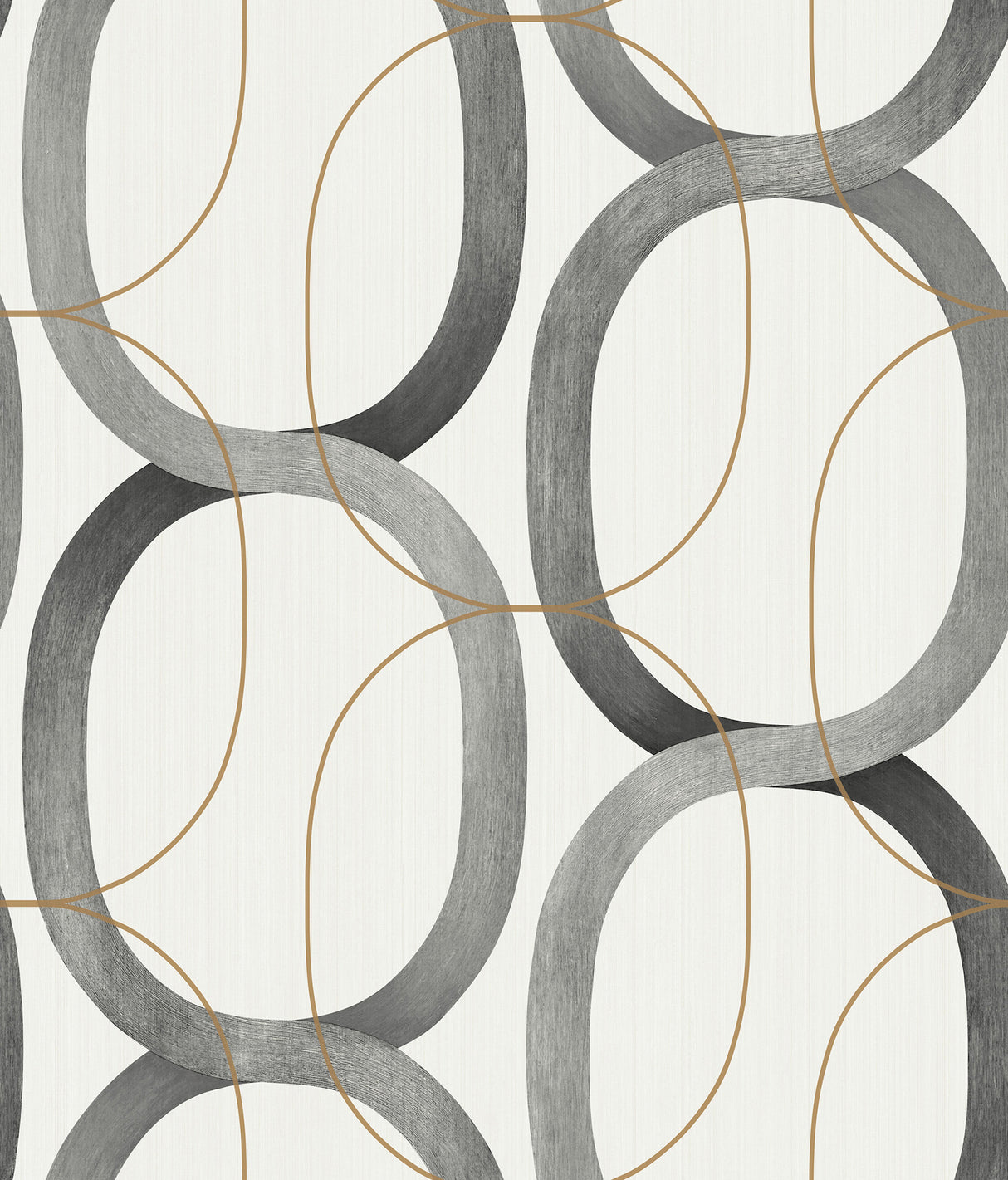 York PSW1419RL Interlock Black & Gold Peel & Stick Wallpaper