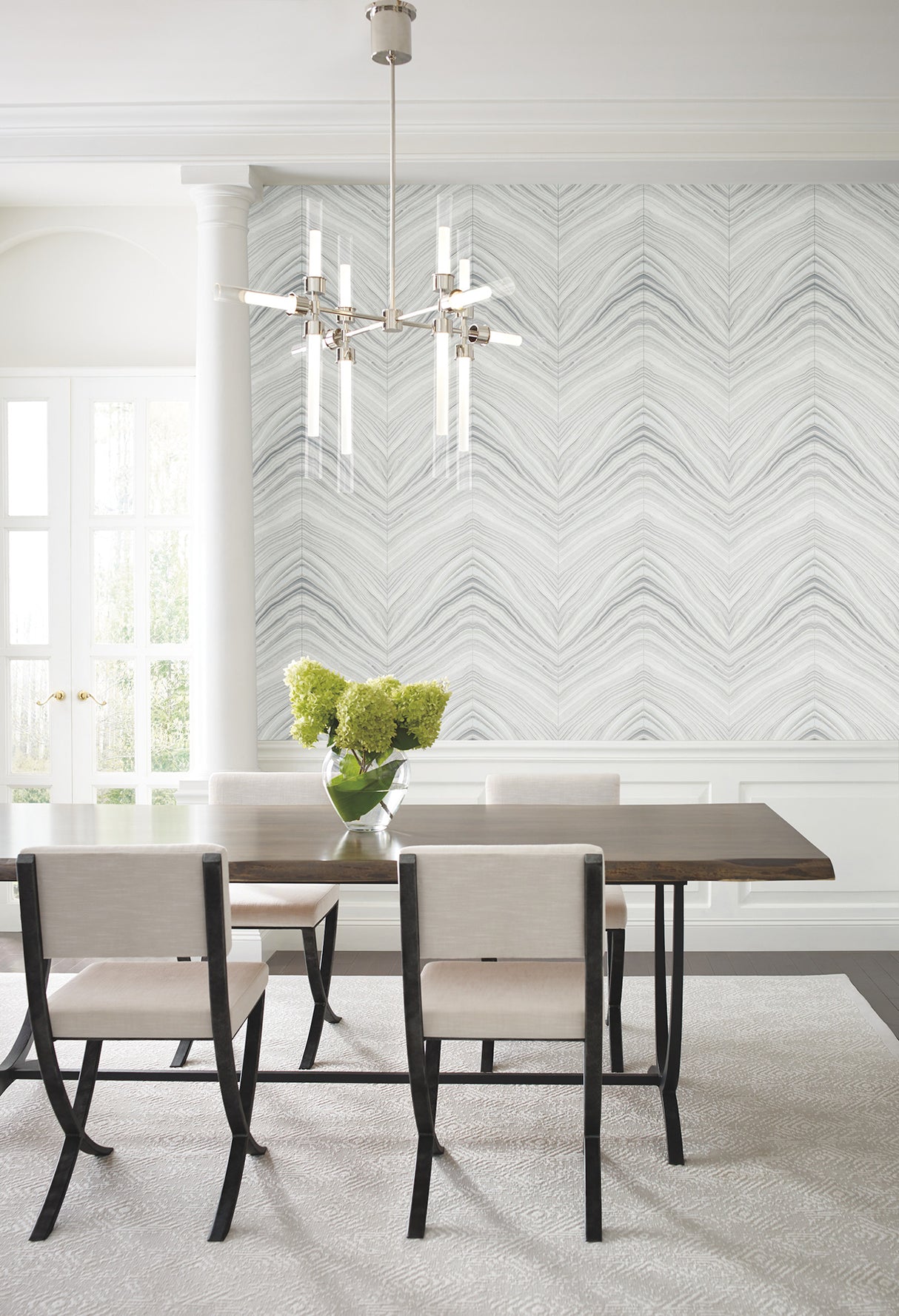 York PSW1422RL Onyx Strata Sheer Grey Peel & Stick Wallpaper