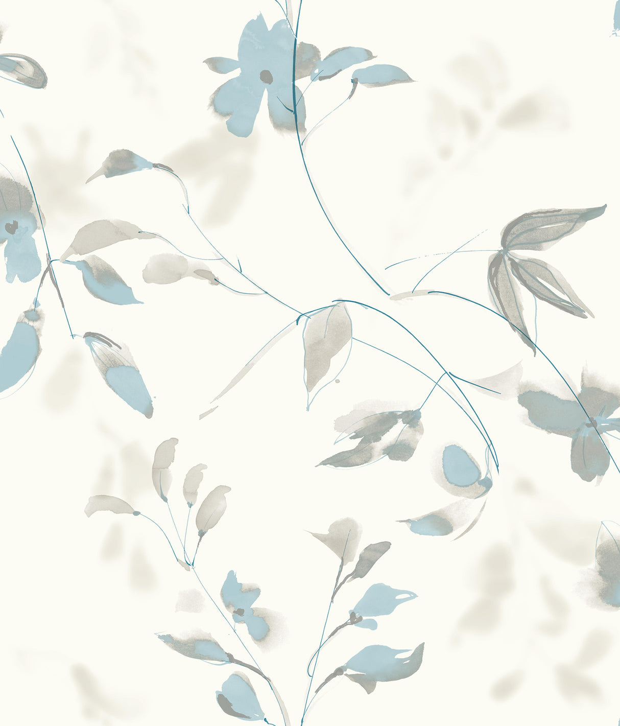 York PSW1423RL Linden Flower Spa Blue Peel & Stick Wallpaper