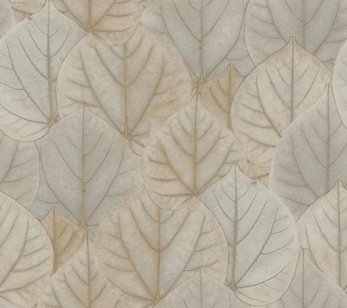 York PSW1425RL Leaf Concerto Warm Taupe Peel & Stick Wallpaper