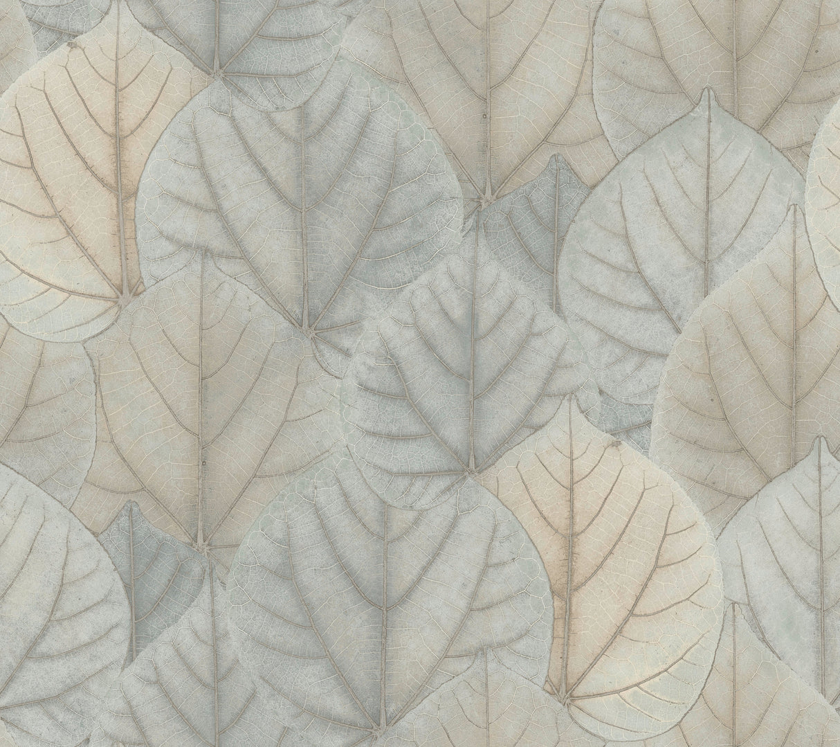 York PSW1426RL Leaf Concerto Blue & Taupe Peel & Stick Wallpaper