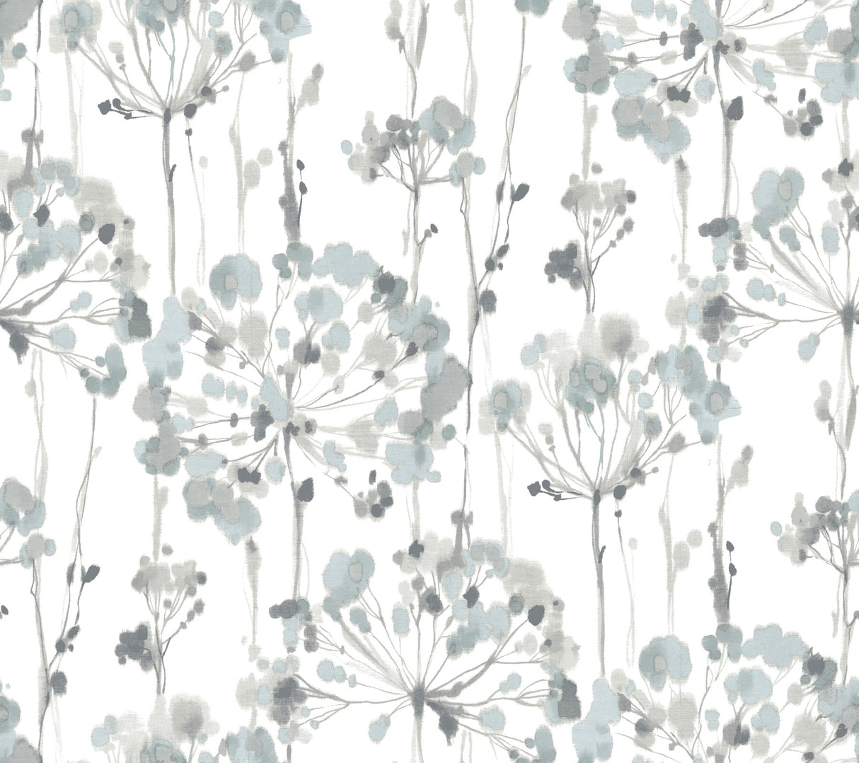York PSW1428RL Flourish Sheer Blue & Grey Peel & Stick Wallpaper