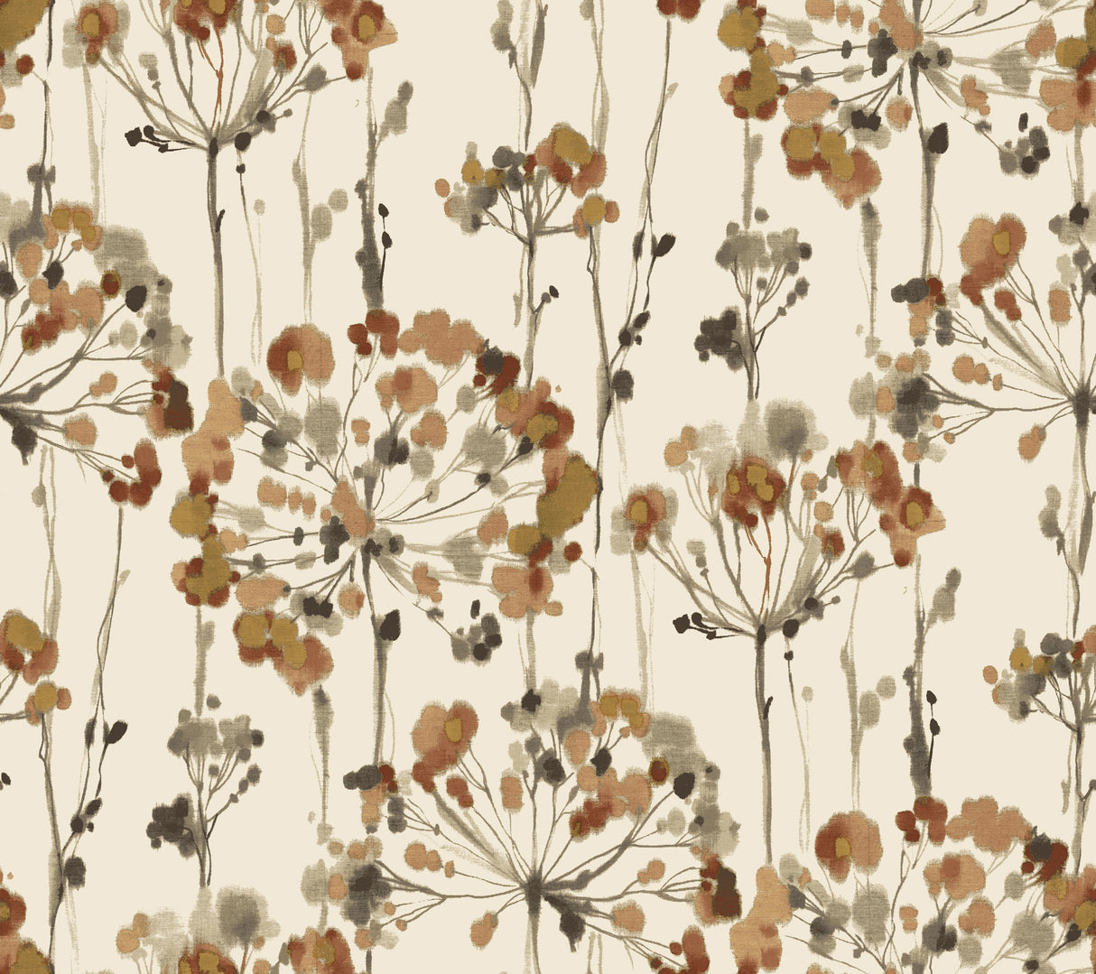 York PSW1429RL Flourish Burnt Orange Peel & Stick Wallpaper
