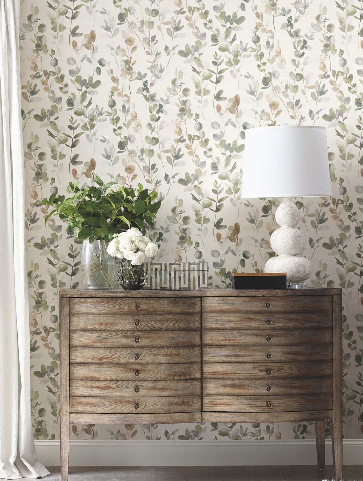 York PSW1430RL Joyful Eucalyptus Green Peel & Stick Wallpaper