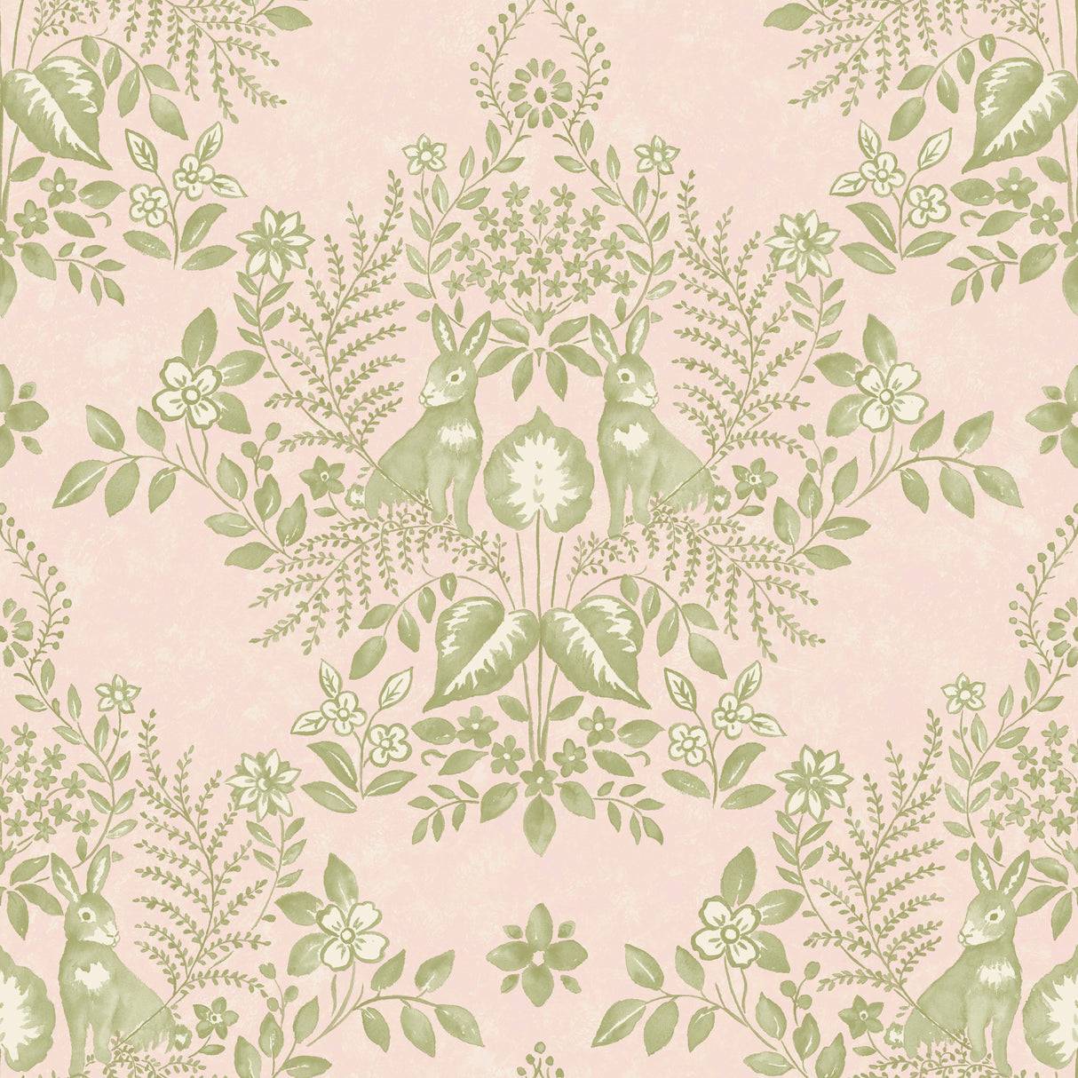 York PSW1432RL Cottontail Toile Pink & Chartreuse Peel & Stick Wallpaper