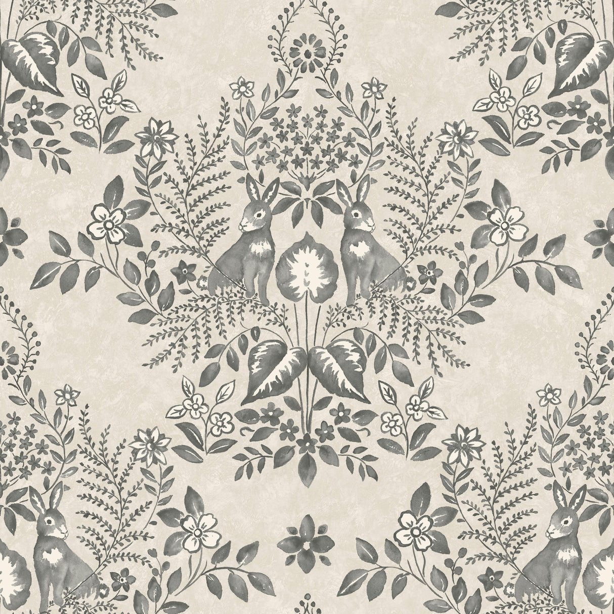 York PSW1433RL Cottontail Toile Linen & Charcoal Peel & Stick Wallpaper