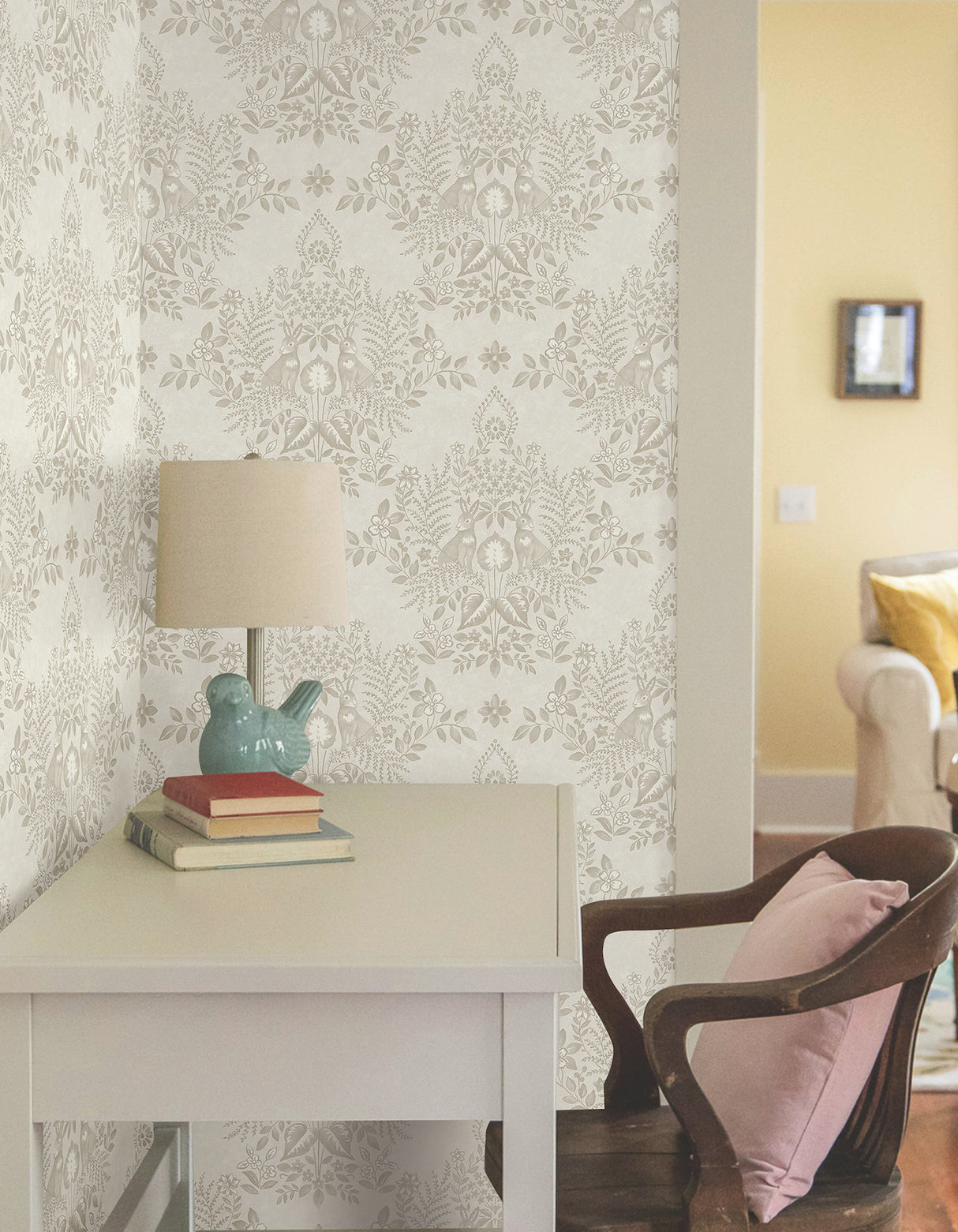 York PSW1434RL Cottontail Toile Wicker Peel & Stick Wallpaper