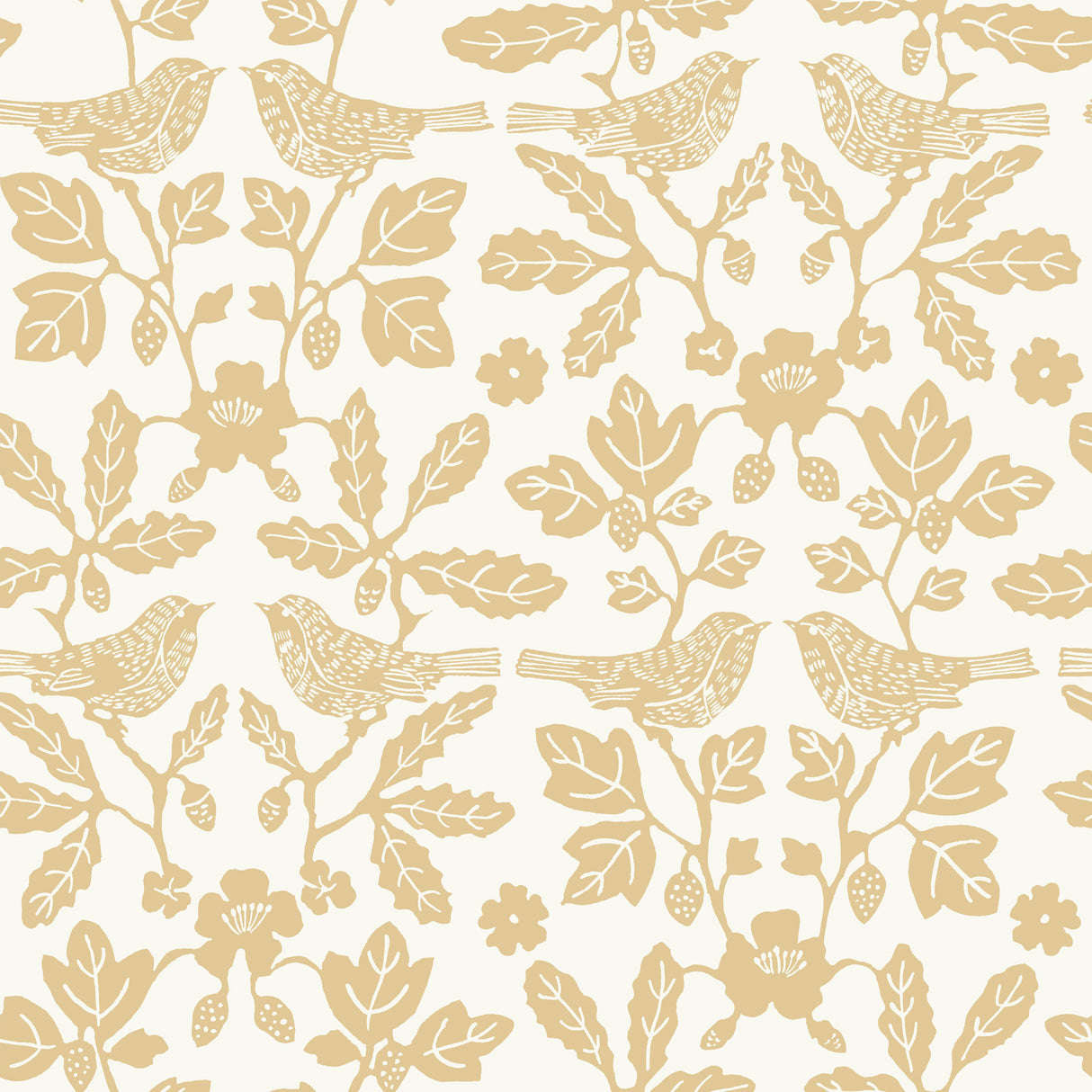 York PSW1439RL Sparrow & Oak Ochre Yellow Peel & Stick Wallpaper