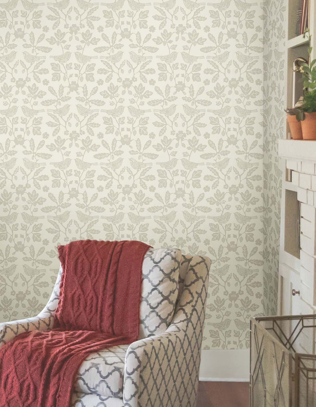 York PSW1440RL Sparrow & Oak Wicker Peel & Stick Wallpaper