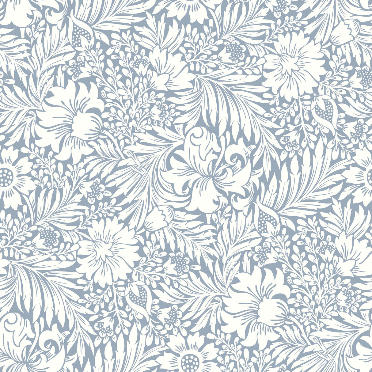 York PSW1443RL Modern Acanthus Wedgewood Blue Peel & Stick Wallpaper