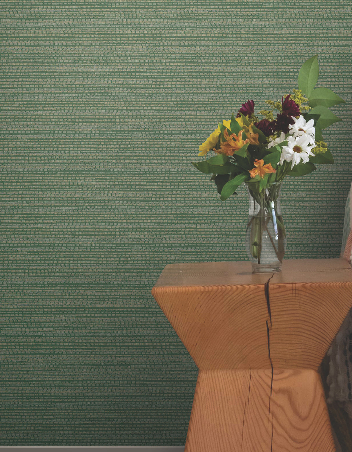 York PSW1448RL Tick Mark Texture Meadow Green Peel & Stick Wallpaper