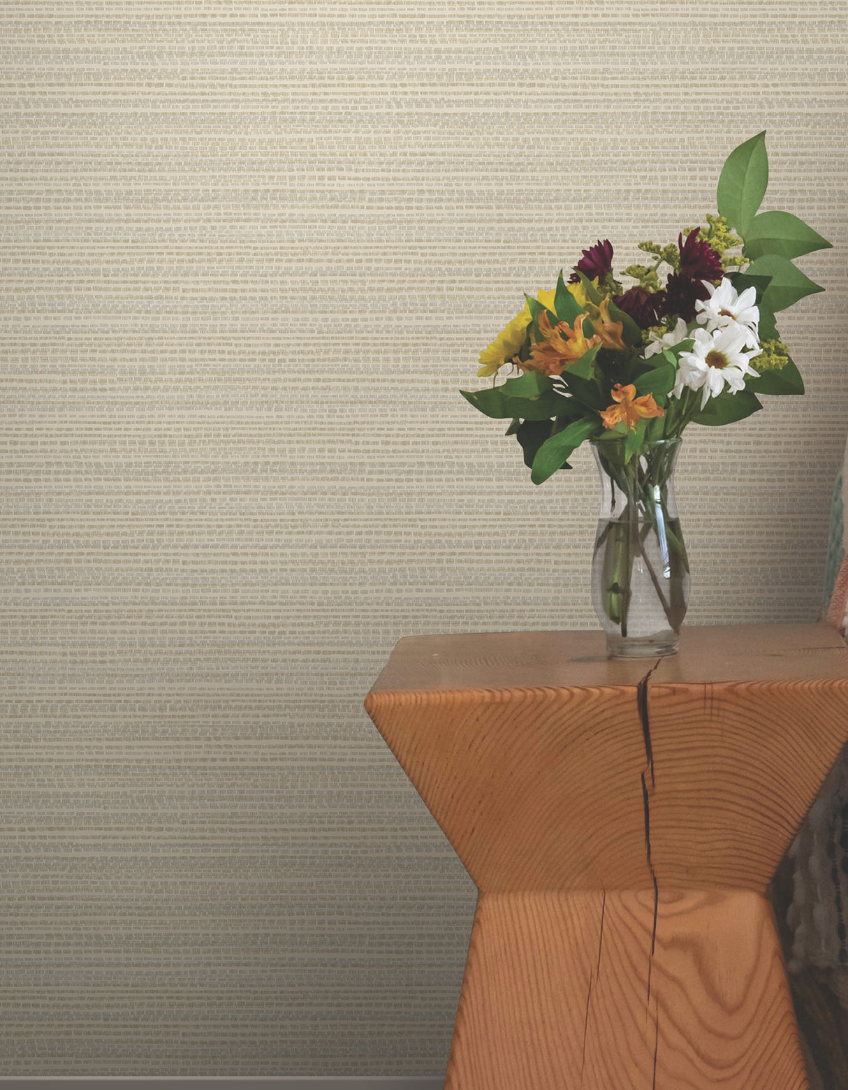 York PSW1449RL Tick Mark Texture Warm Wheat Peel & Stick Wallpaper