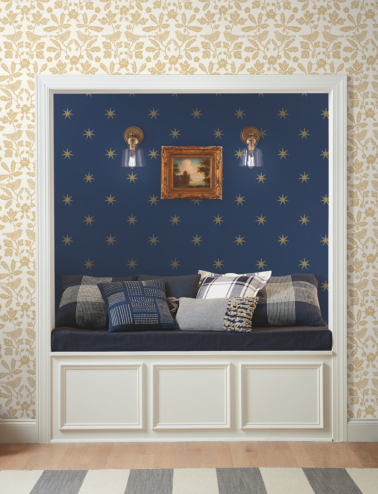 York PSW1451RL Star Splendor Navy & Metallic Gold Peel & Stick Wallpaper