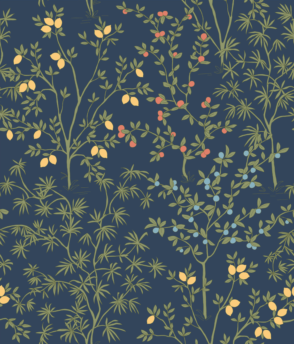 York PSW1454RL Lemon Grove Navy Peel & Stick Wallpaper