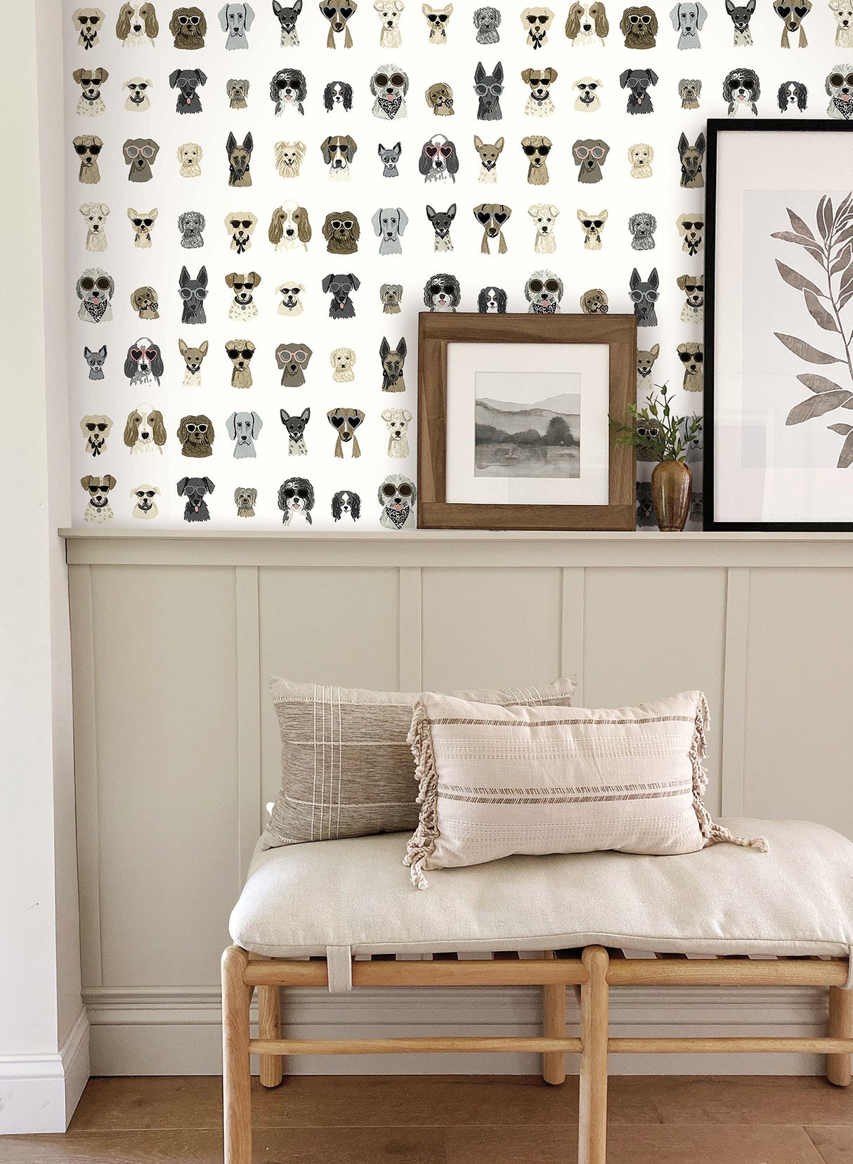 York PSW1462RL Dog Days Grey Peel & Stick Wallpaper