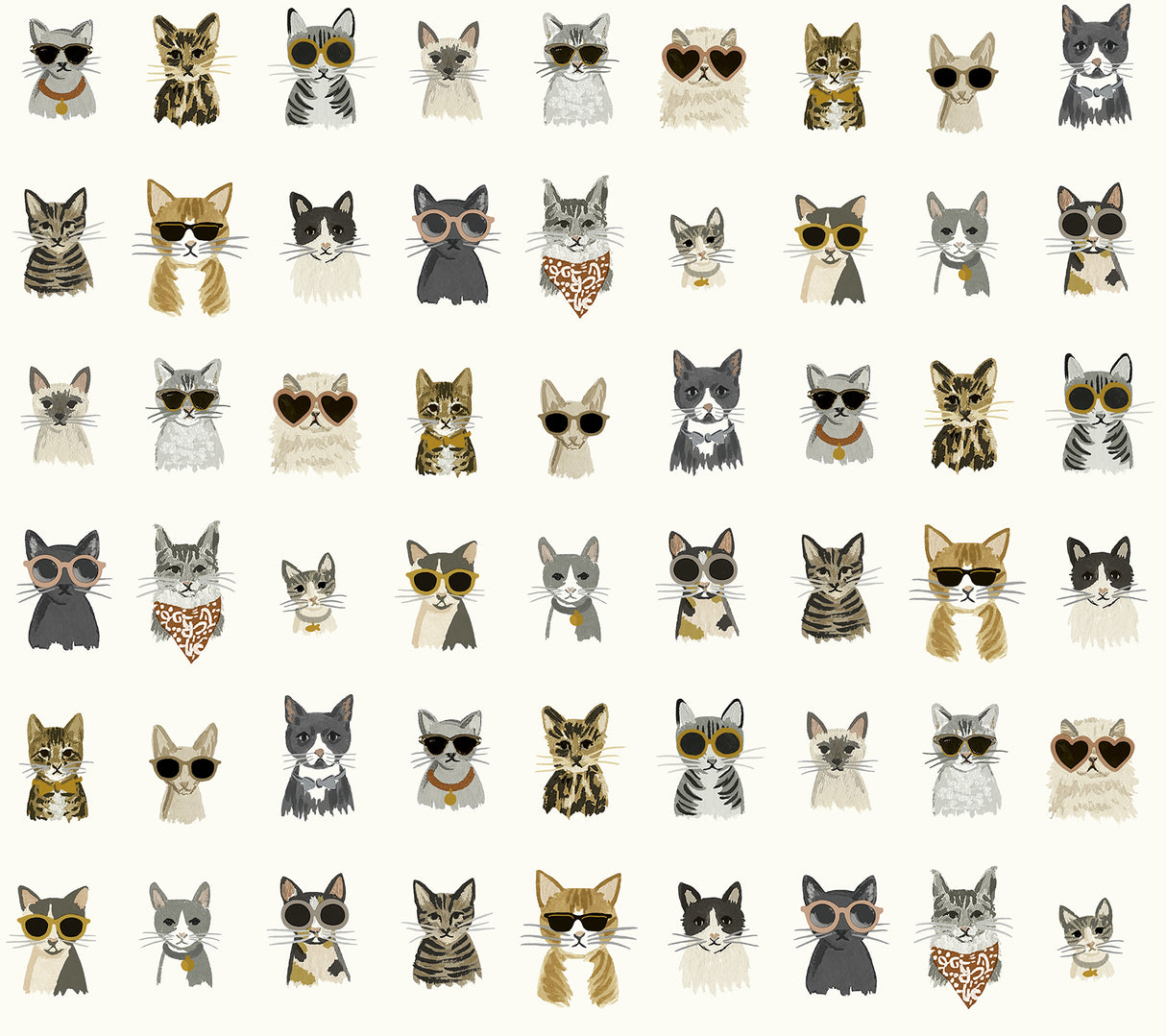 York PSW1464RL Cool Cats Grey & Gold Peel & Stick Wallpaper
