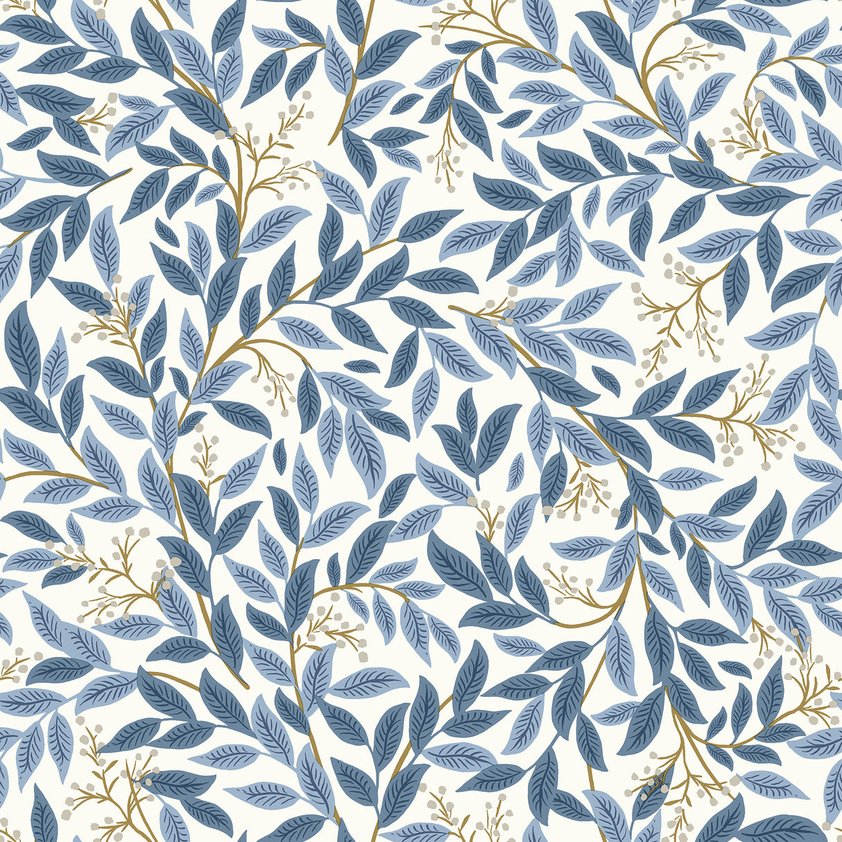 York PSW1469RL Willowberry Blue & White Peel & Stick Wallpaper