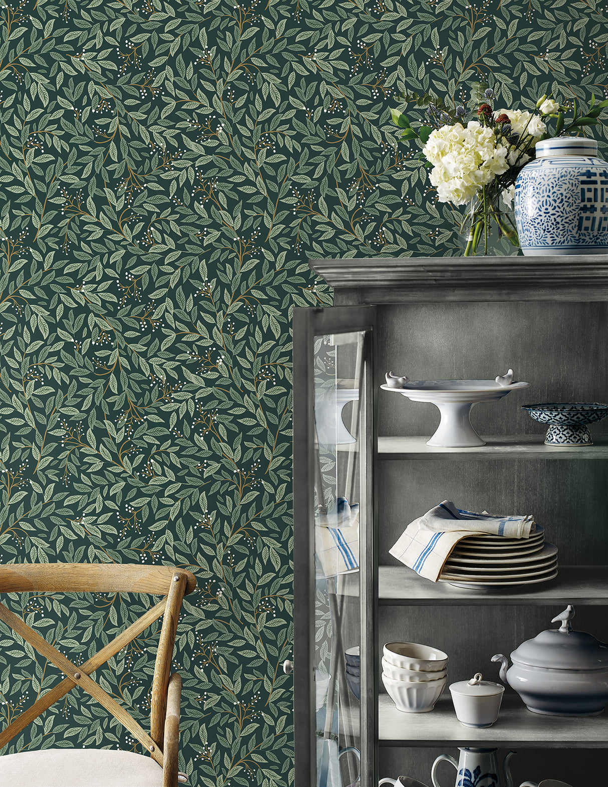 York PSW1471RL Willowberry Emerald Peel & Stick Wallpaper