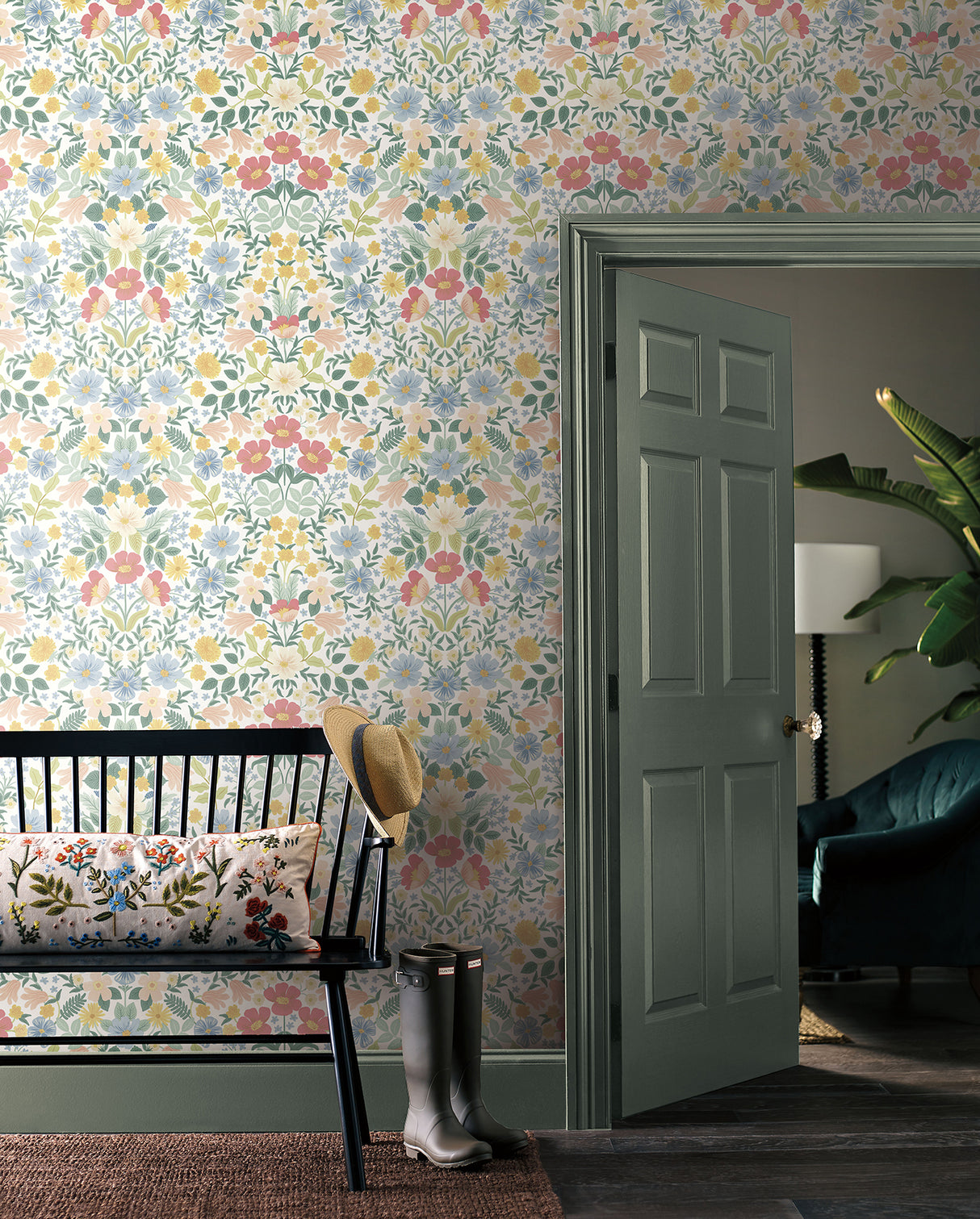 York PSW1474RL Bramble Garden Pastel Multi Peel & Stick Wallpaper