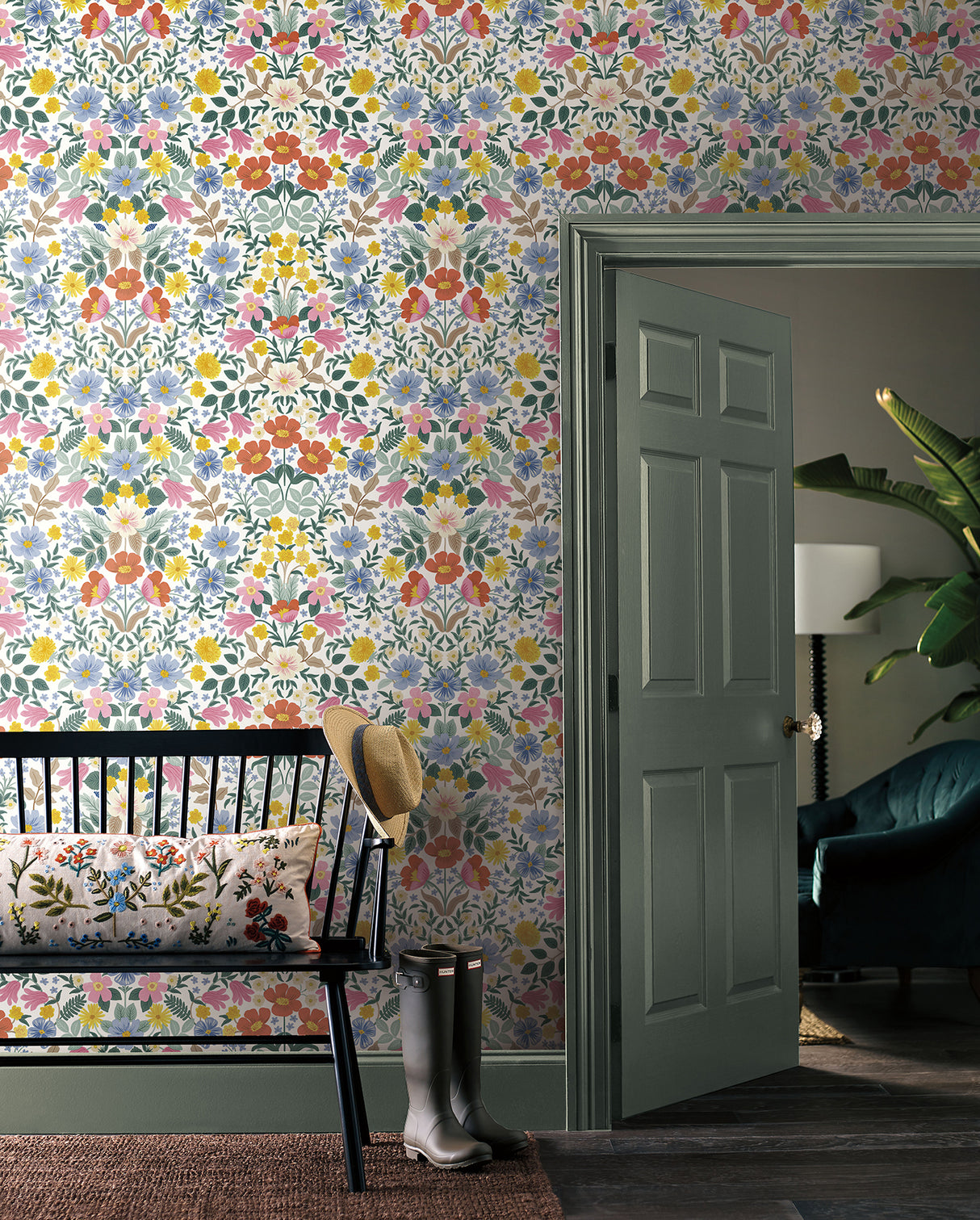 York PSW1475RL Bramble Garden White Peel & Stick Wallpaper