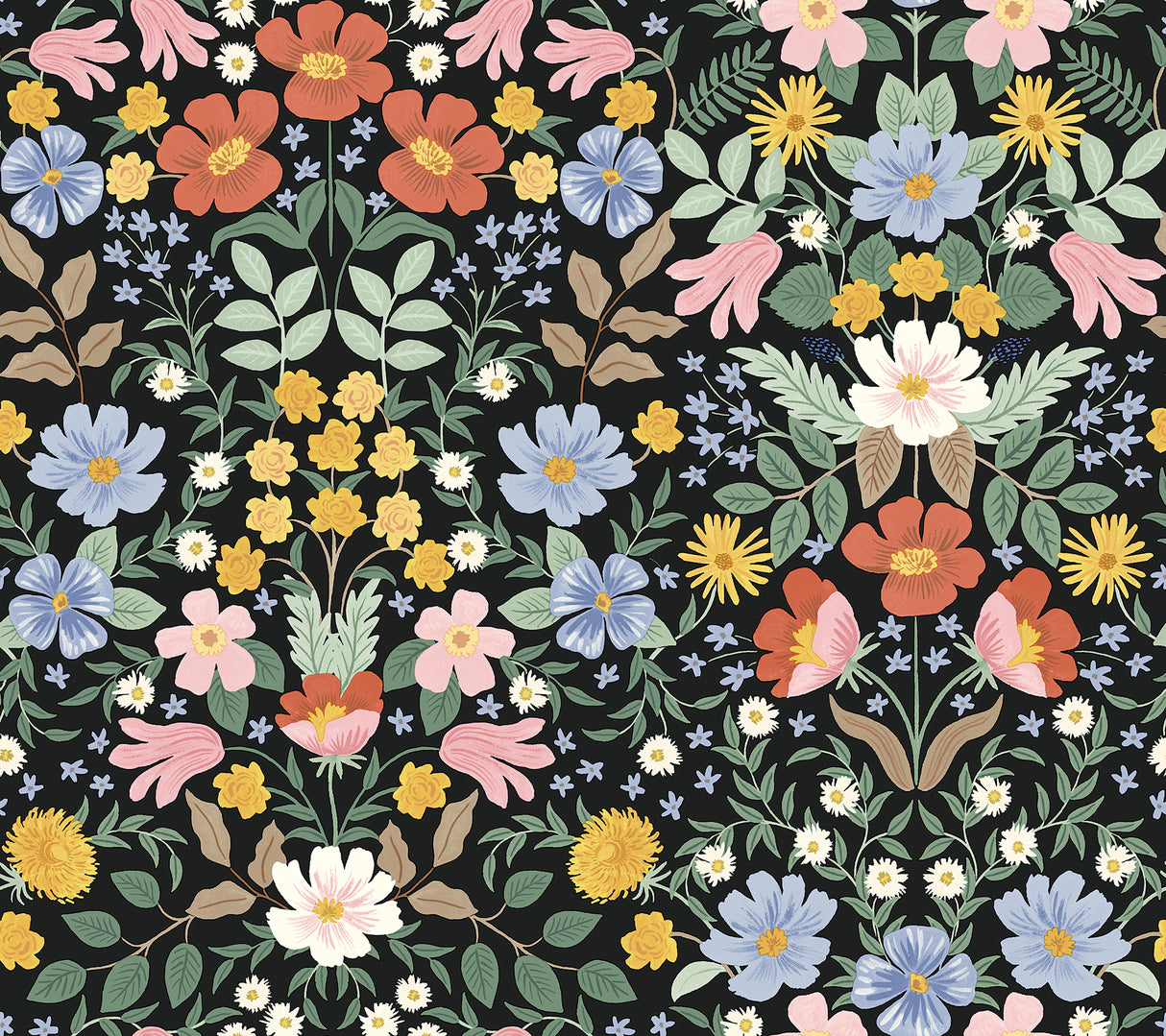 York PSW1478RL Bramble Garden Black Peel & Stick Wallpaper