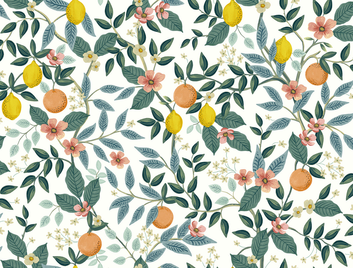 York PSW1479RL Citrus Grove White Peel & Stick Wallpaper