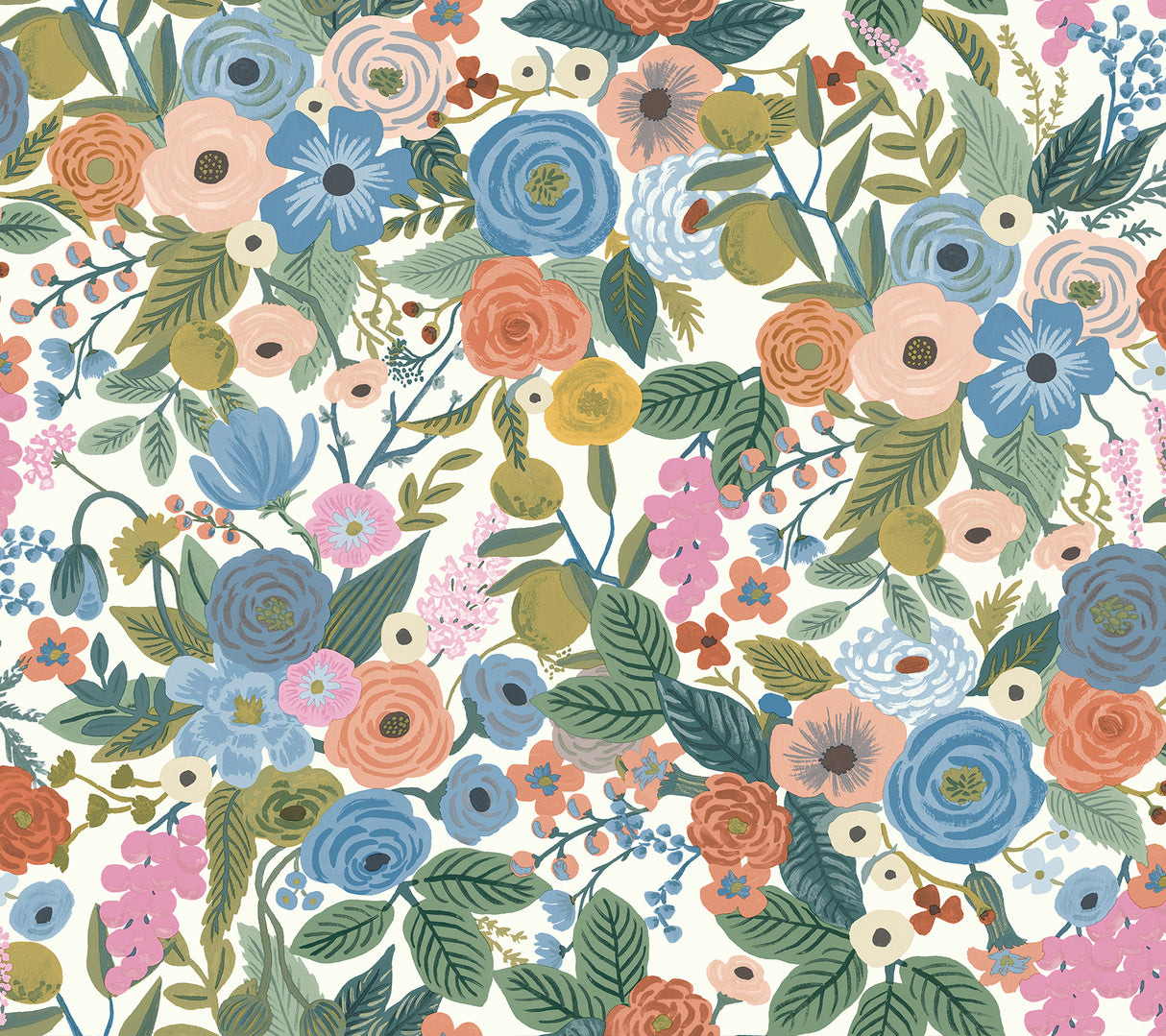 York PSW1485RL Garden Party Cobalt Multi Peel & Stick Wallpaper