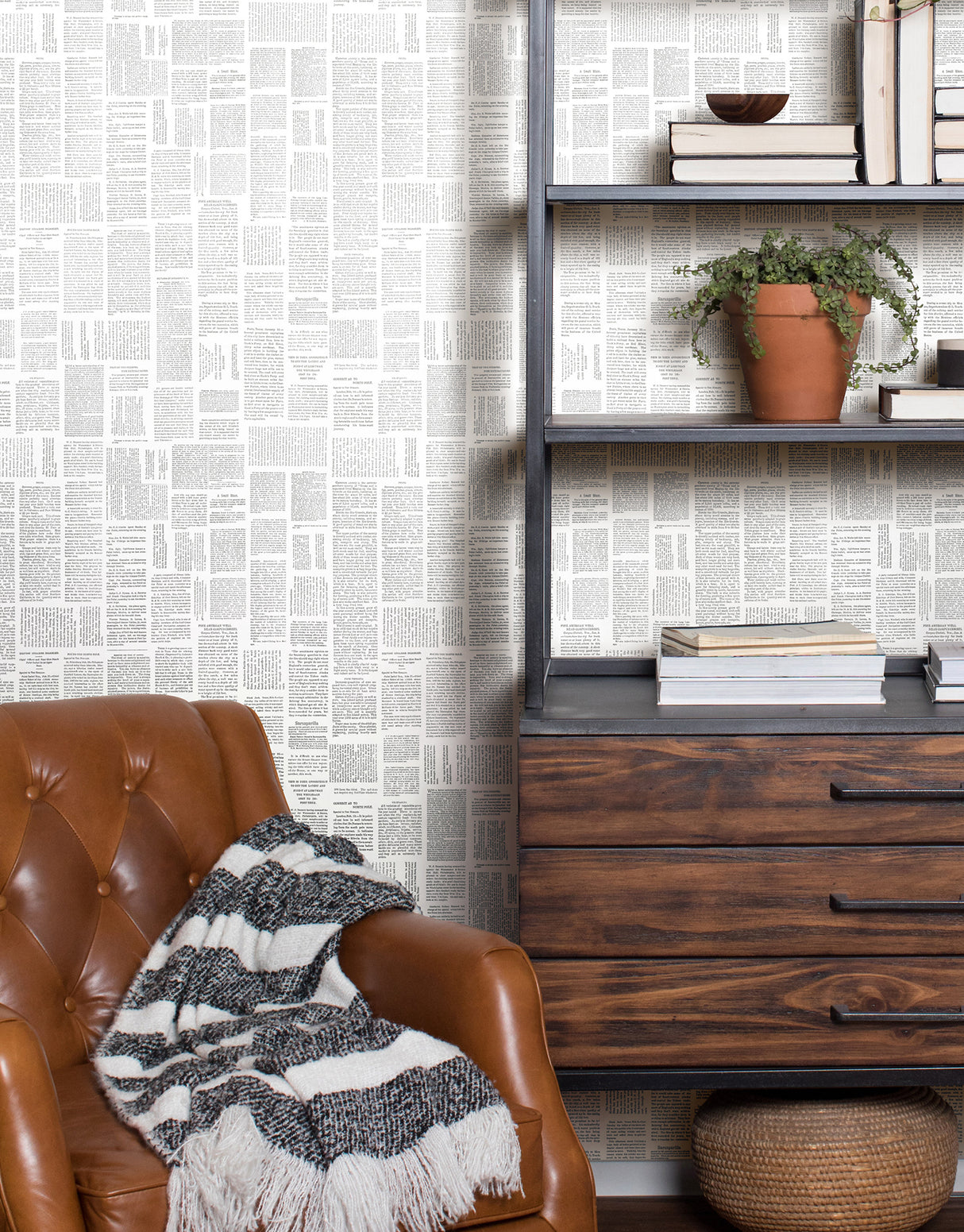 York PSW1497RL Crafted Editorial Charcoal Wallpaper