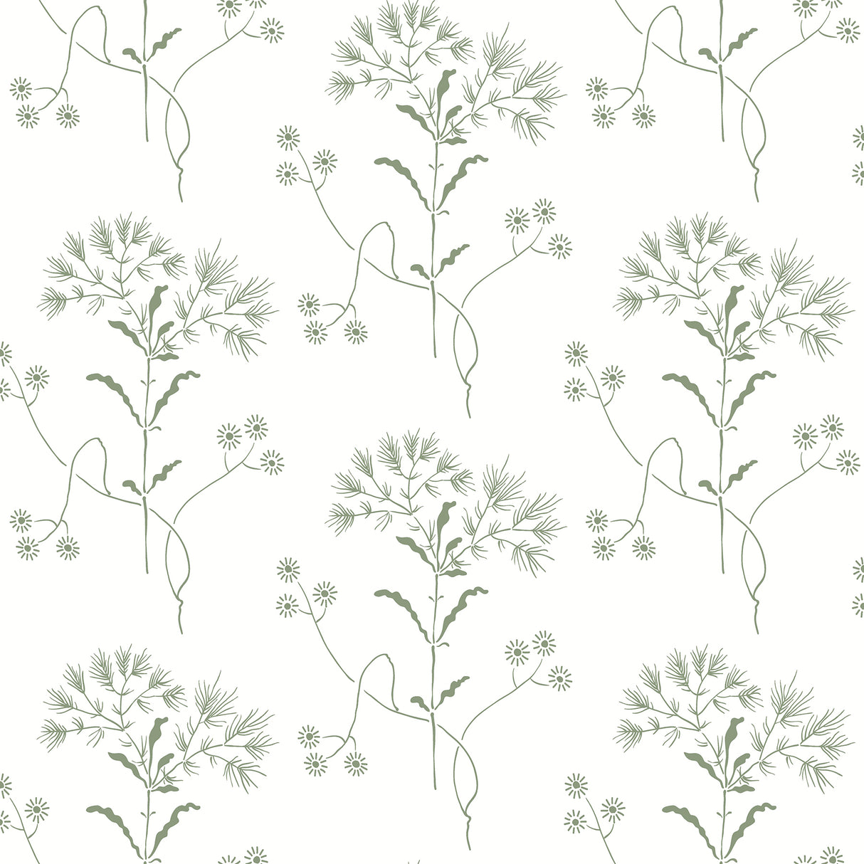 York PSW1503RL Wildflower Green Wallpaper