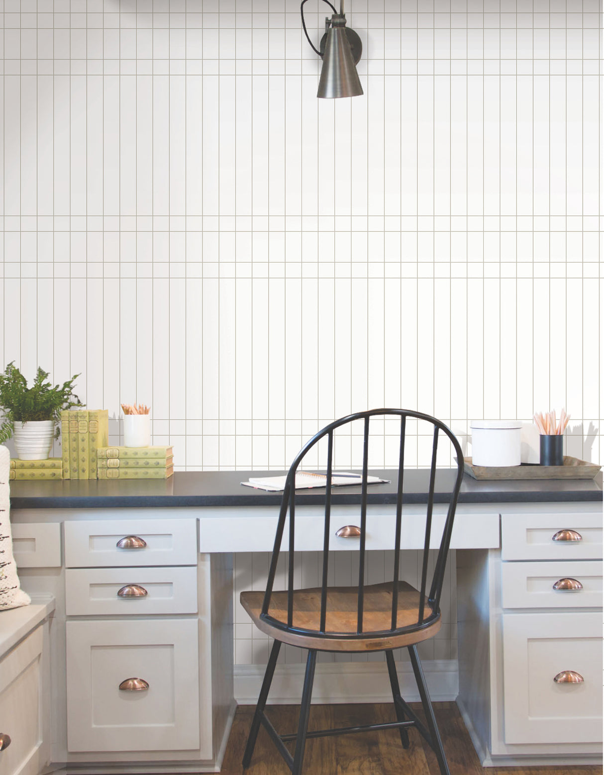 York PSW1513RL Linear Gridwork Linen on White Wallpaper