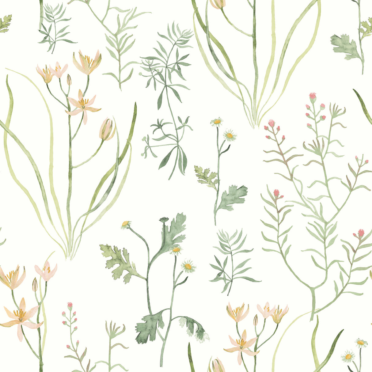 York PSW1519RL Alpine Botanical Peach Peel & Stick Wallpaper