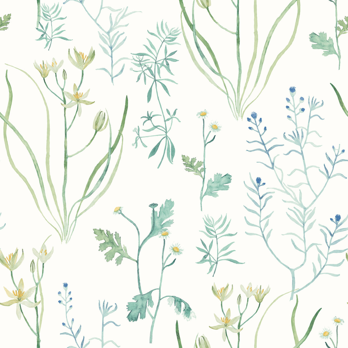 York PSW1520RL Alpine Botanical Blue Peel & Stick Wallpaper