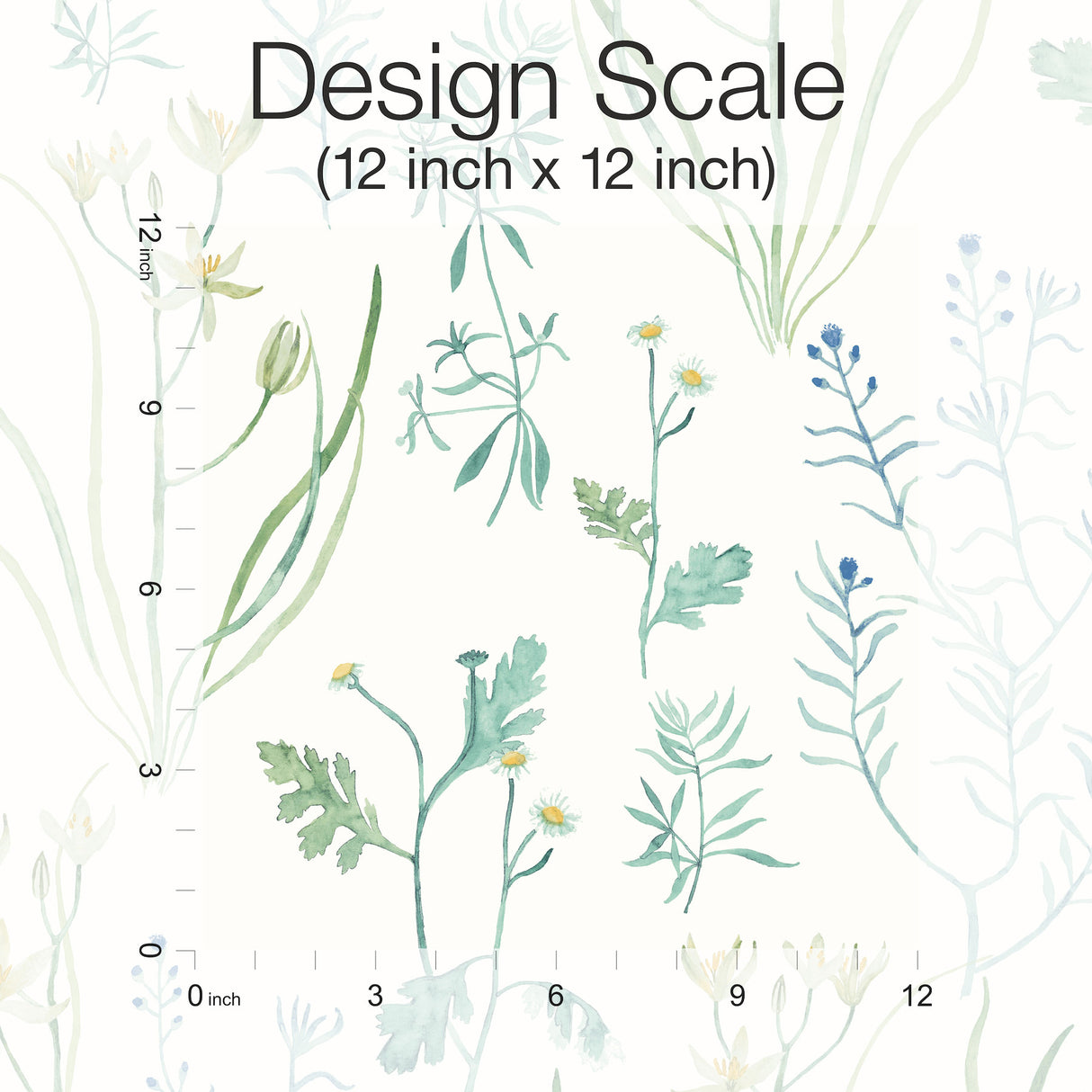 York PSW1520RL Alpine Botanical Blue Peel & Stick Wallpaper