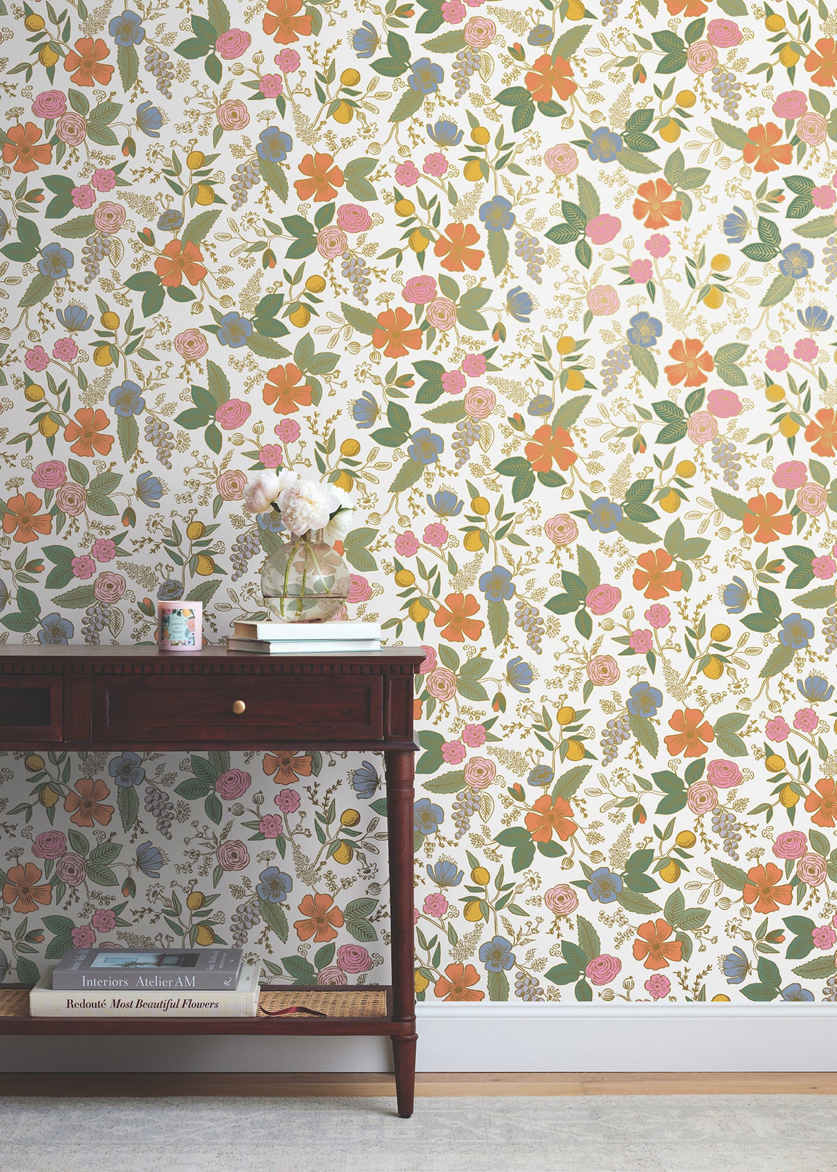 York PSW1533RL Colette Rose Multicolor Peel & Stick Wallpaper