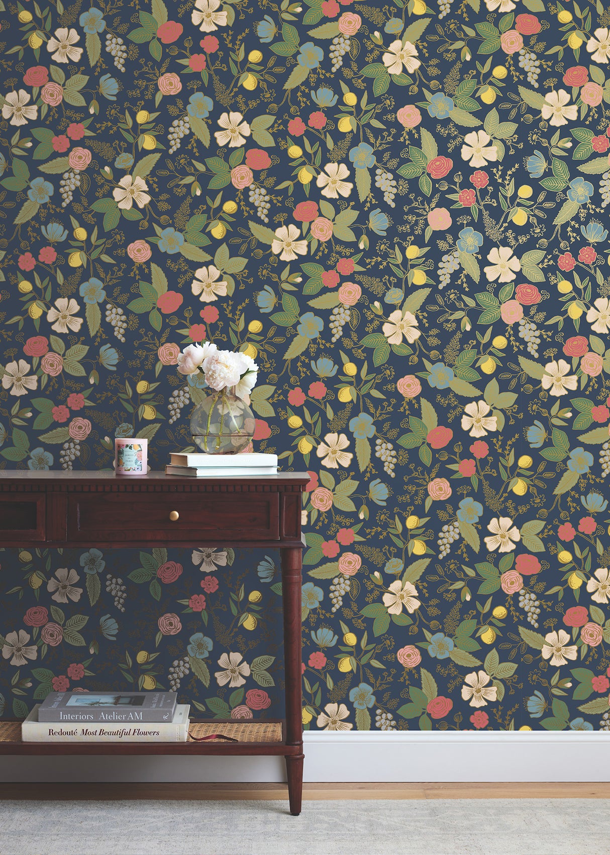 York PSW1534RL Colette Navy Peel & Stick Wallpaper