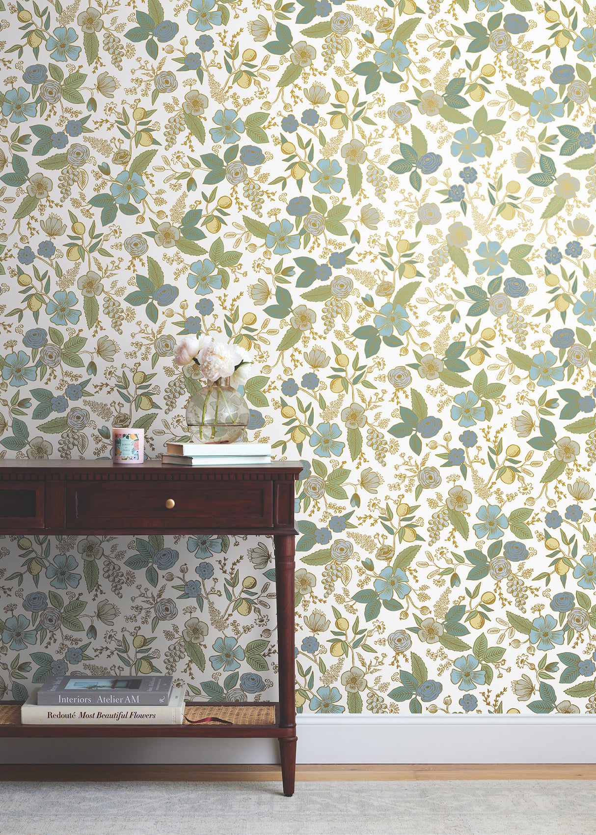 York PSW1535RL Colette Blue Multicolor Peel & Stick Wallpaper