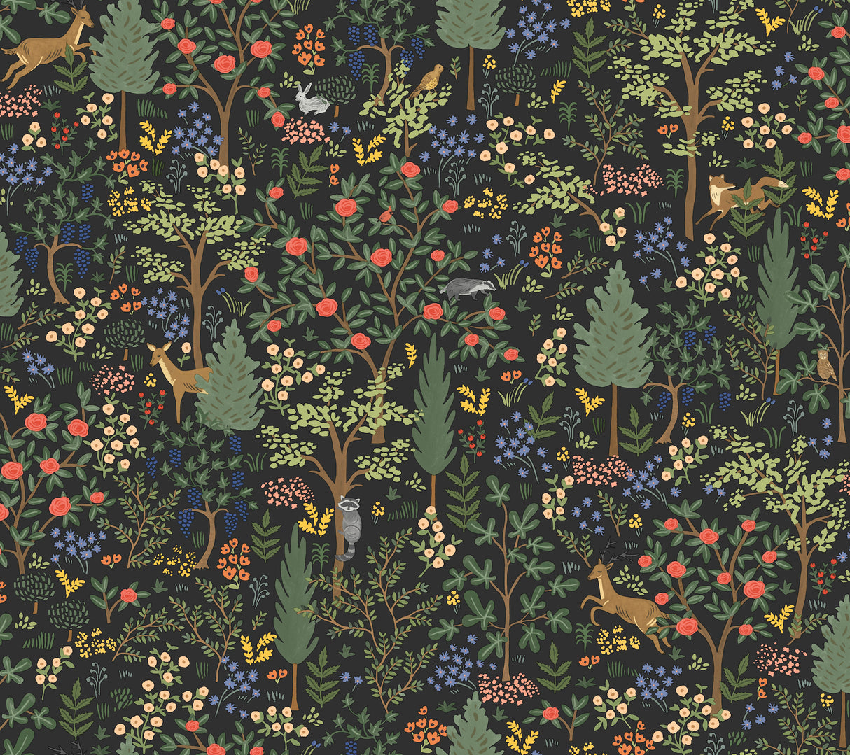 York PSW1546RL Woodland Black Peel & Stick Wallpaper