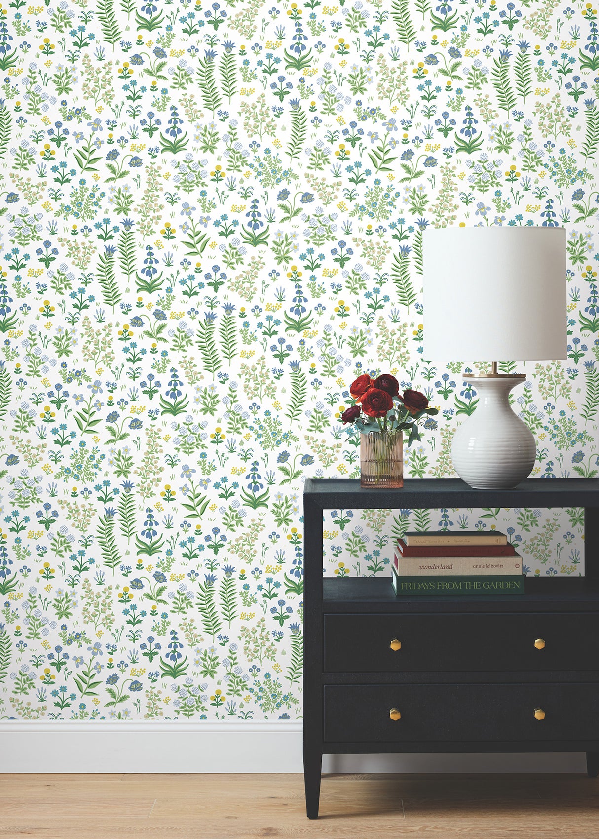 York PSW1551RL Menagerie Garden Blue Multicolor Peel & Stick Wallpaper