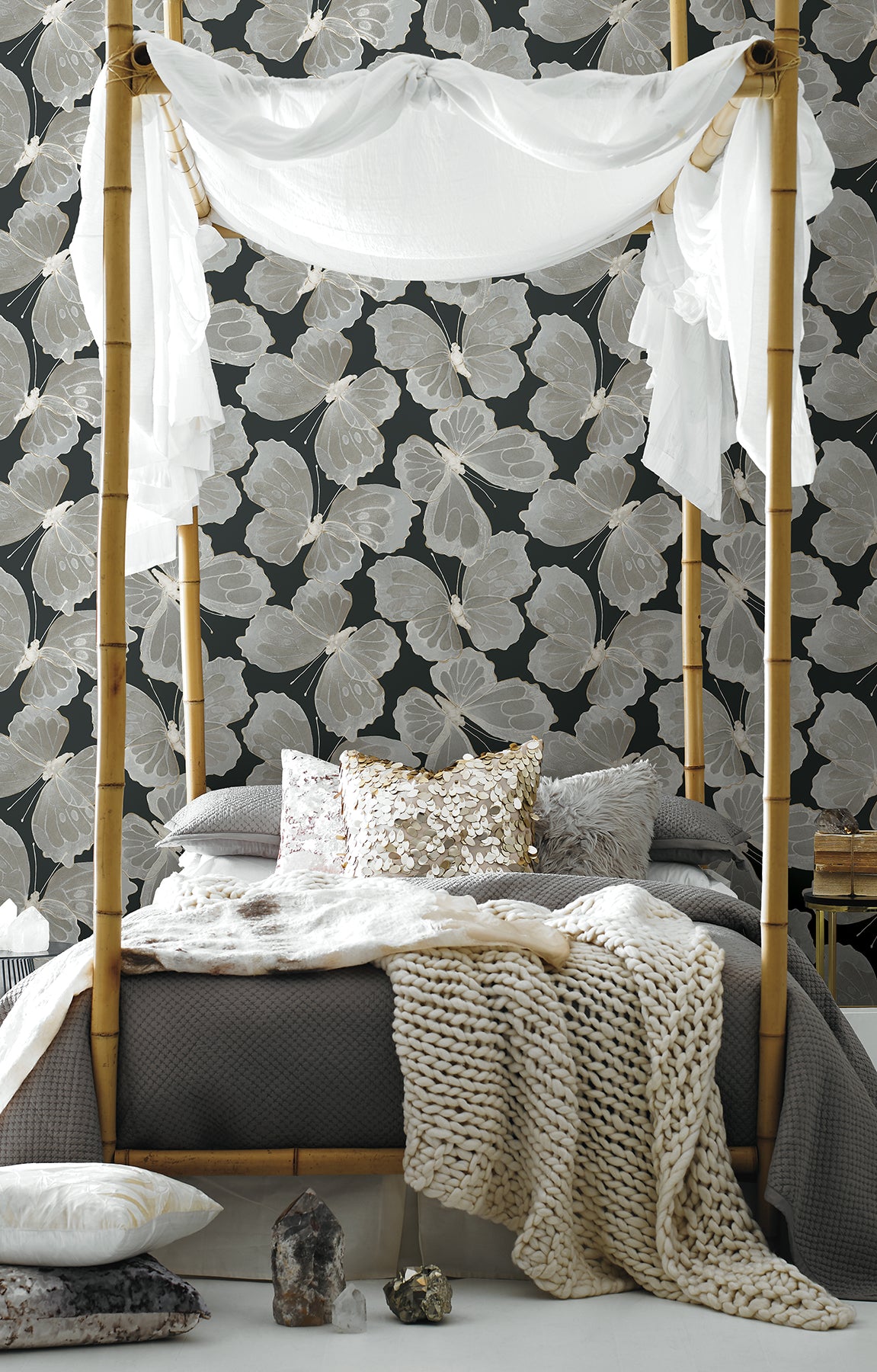 York PSW1565RL Inner Peace Salt Grey Peel & Stick Wallpaper