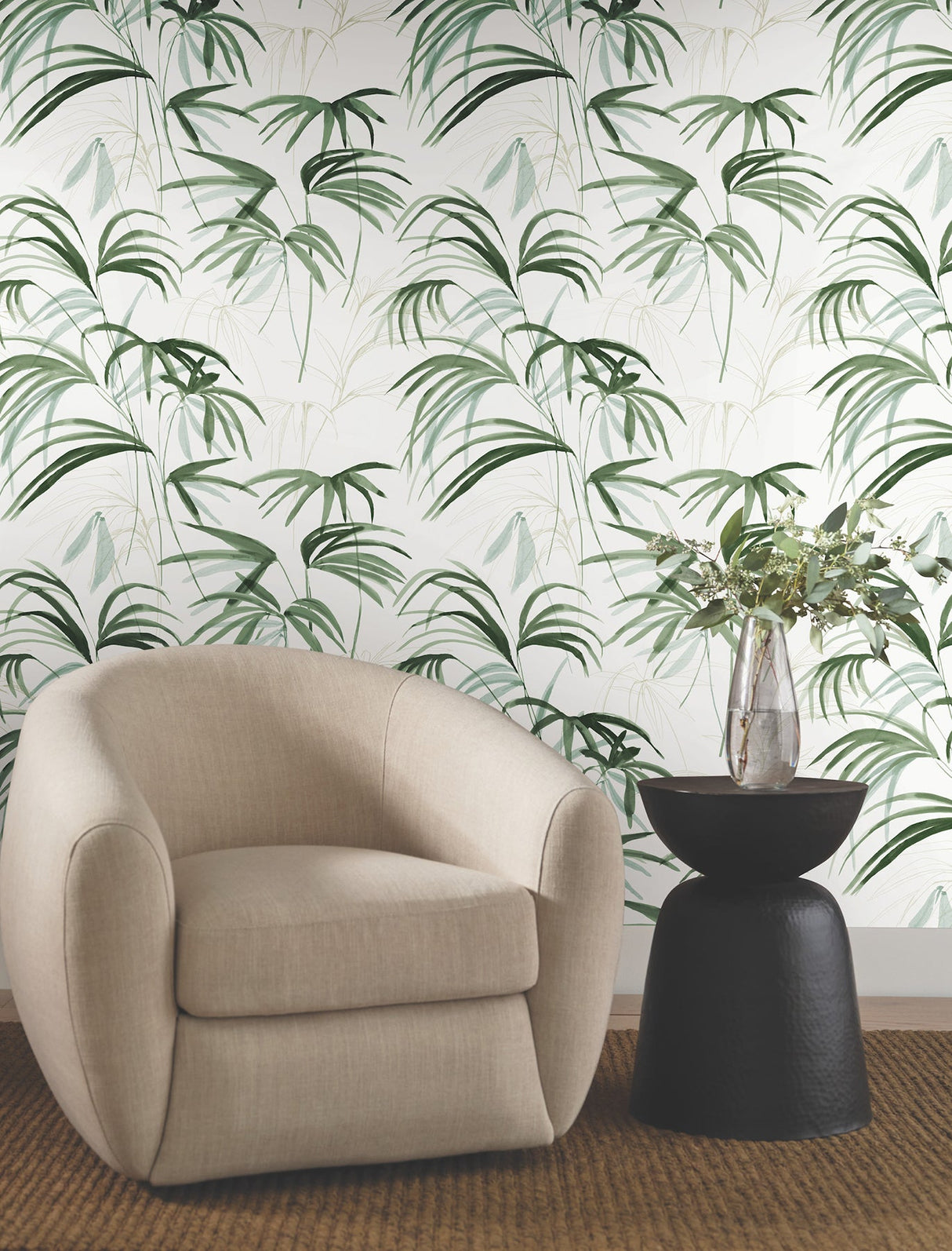 York PSW1610RL Inky Palms Premium Peel + Stick Wallpaper - Eade's Wallpaper
