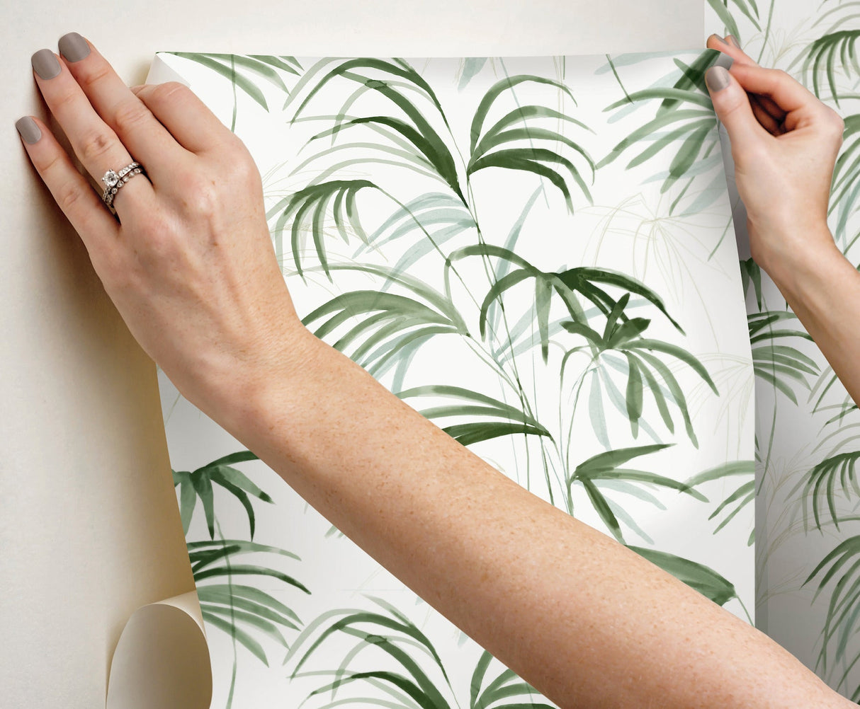 York PSW1611RL Inky Palms Premium Peel + Stick Wallpaper - Eade's Wallpaper