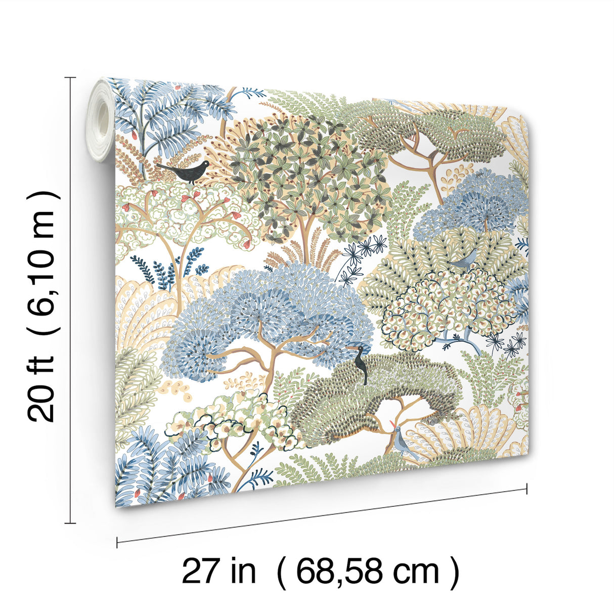 York Wallcoverings PSW1695RL Everbloom Forest Butter Botanic