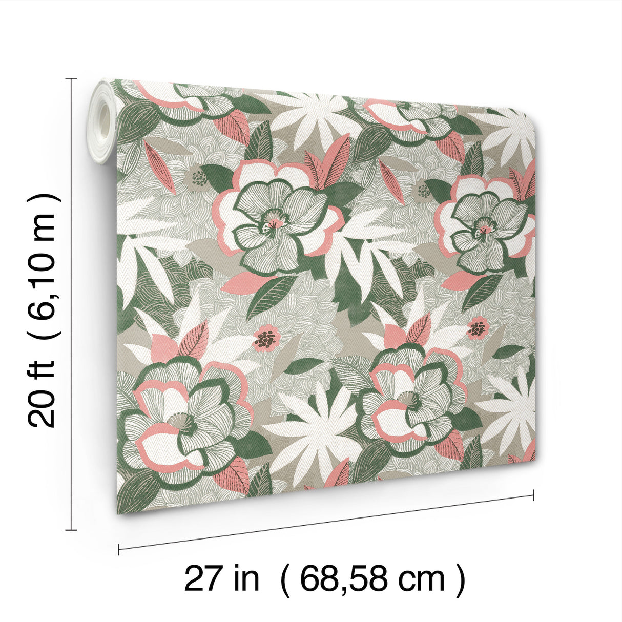 York Wallcoverings PSW1700RL Fantasium Coral Floral Peel + S