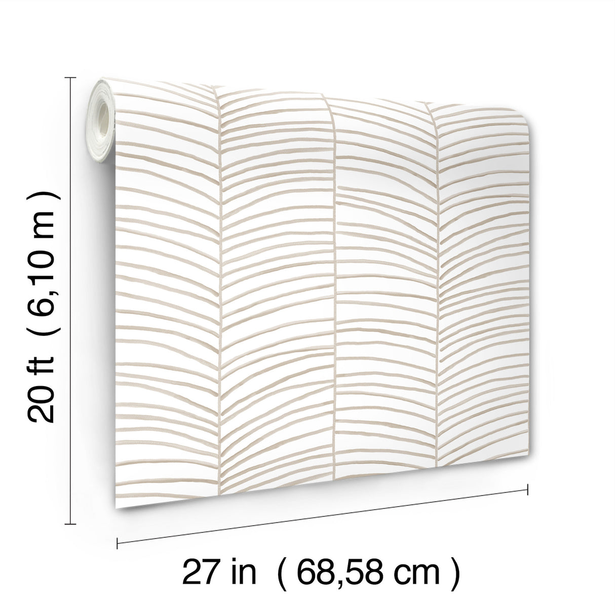 York Wallcoverings PSW1702RL Cascade Palm Taupe Chic Tropics