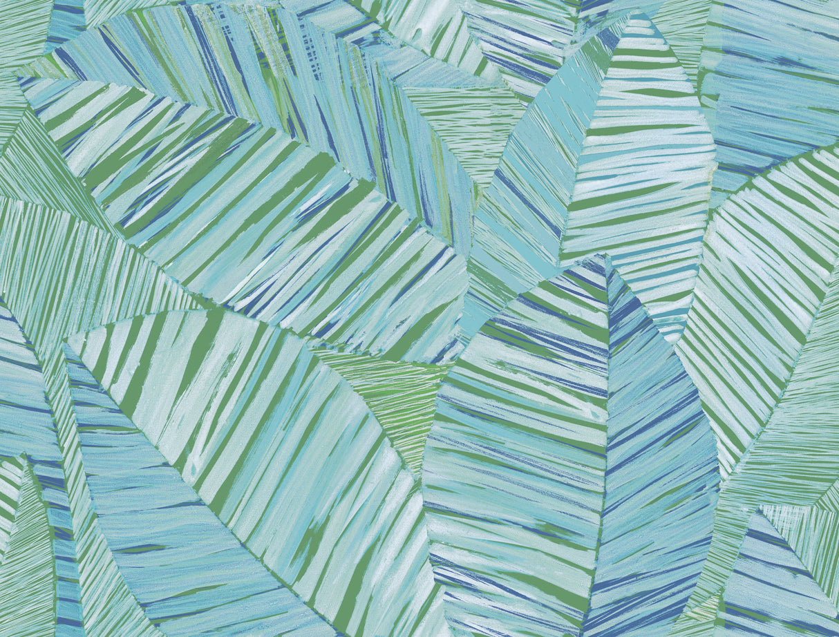 York Wallcoverings PSW1704RL Crown Canopy Blue Palm Peel + S
