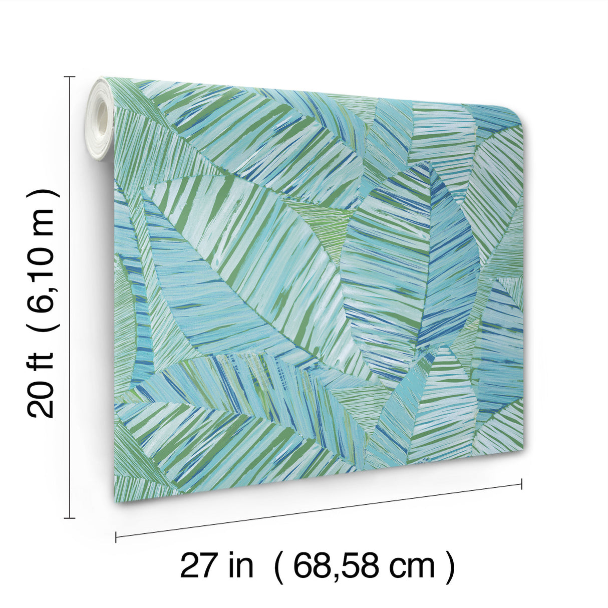 York Wallcoverings PSW1704RL Crown Canopy Blue Palm Peel + S