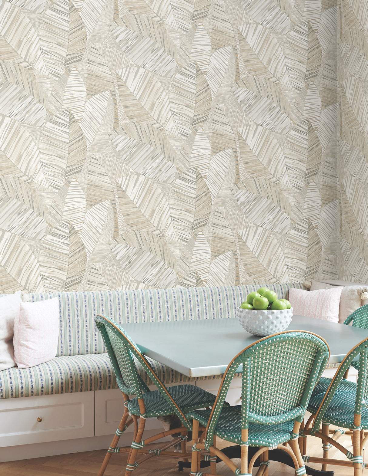 York Wallcoverings PSW1705RL Crown Canopy Neutral Palm Peel