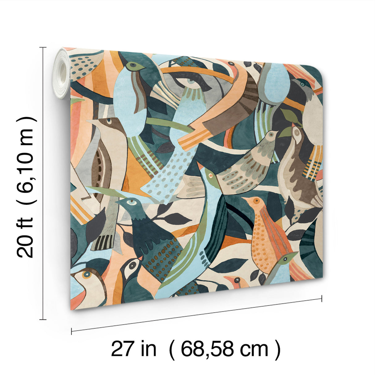 York Wallcoverings PSW1707RL Fauvist Flock Coral Abstract Pe